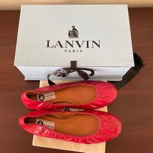 Lanvin classic ballet flat patent leather pink